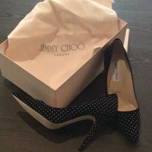 Jimmy Choo black suede 3” heels w mini studs